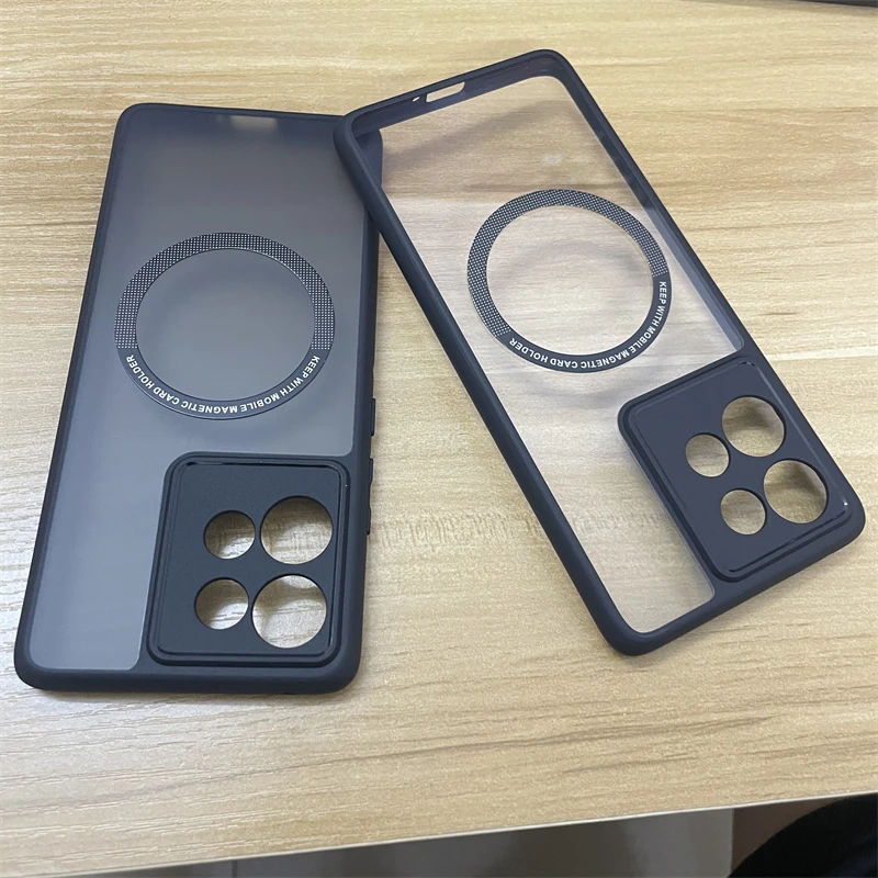 Magnetic Case For Motorola Edge 50 5G Cover Transparent Back Cover Soft Silicone Bumper For Moto Edge50 Camera Protection Shell