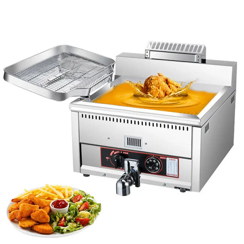 Hot Sale Deep Fryer Electric Gas 5000W High Capacity Fryer French Fries Potato Chips Machine Standing Fried Chicken Fryer