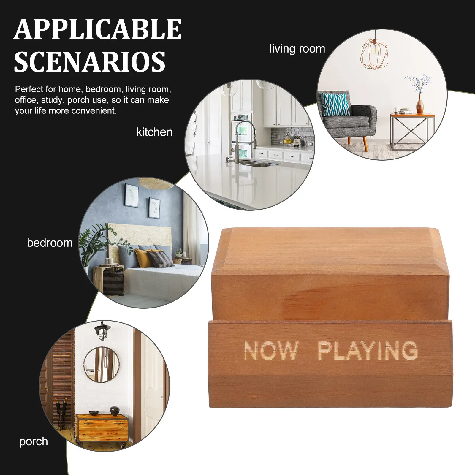 Wood Vinyl Record Stand Album Cover Holder Portable Tabletop Organizer Vinyl Record Stand Album Cover Holder - view 3