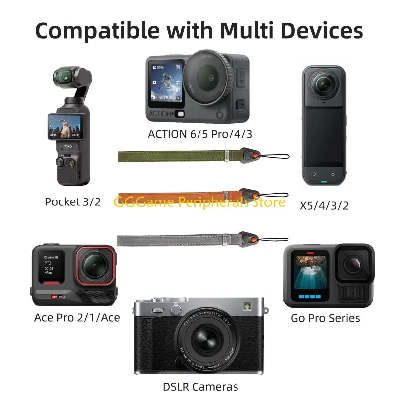 

U55B Adjustable Camera Wrist Belt Secure Against Drop Design For Go DSLR Mirrorless Action Camera Wristband