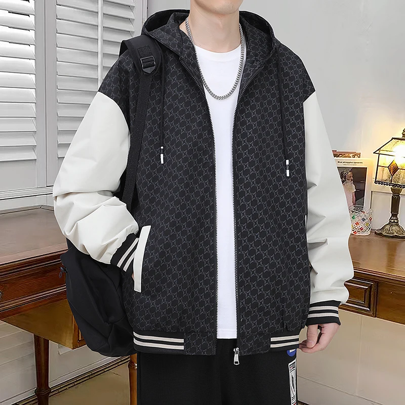 

Men's Casual Jacket Windproof Graphic Autumn Fashion Jacket Wear-Resistant Motorcycle Korean Anti-Fall Racing Coat
