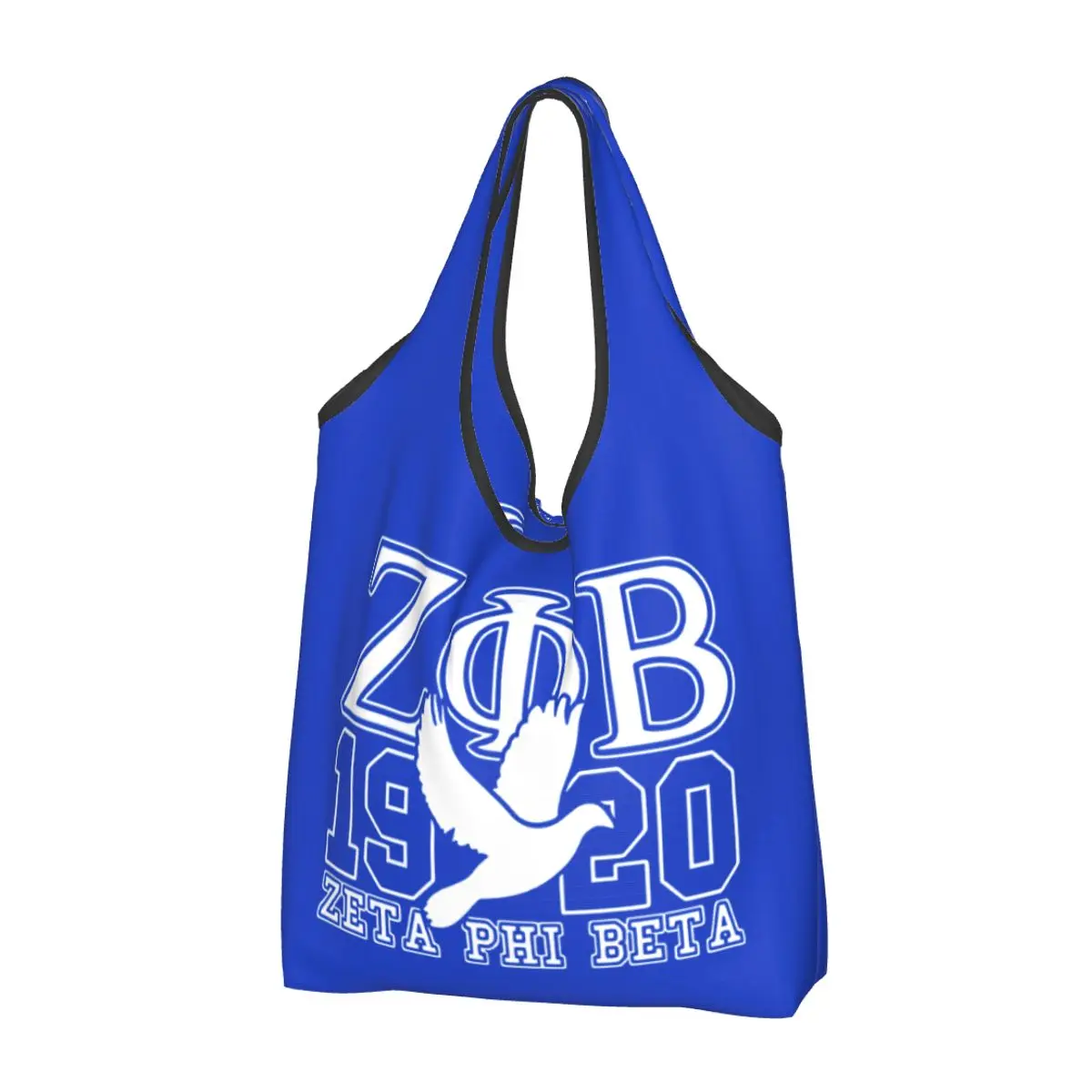 Large Reusable Zeta Phi Beta Grocery Bags Recycle Foldable ZPB Sorority Logo Shopping Eco Bag Washable With Pouch