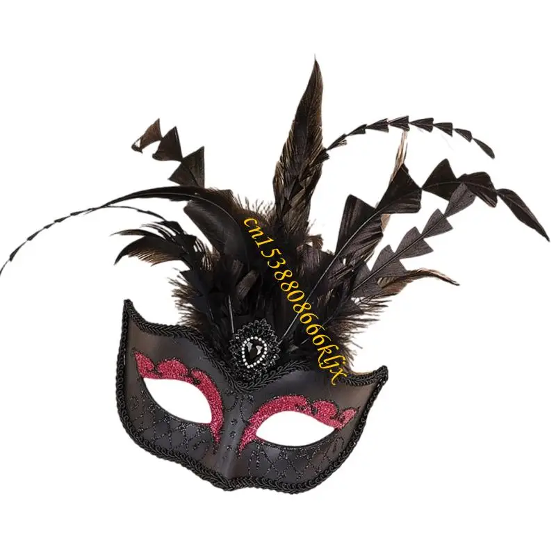 깃털 반짝이 가장 무도회 마스크 베네치아 마스크 모조 다움 반면 안면 마스크 아이 마스크 066c