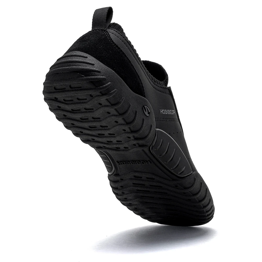 HOBIBEAR Wide Toe Box Sneakers for Men Women Minimalist Artificial Leather Walking Shoes Lightweight Lace Up Casual Sneakers