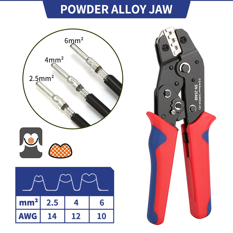 SN-2546B Solar Photovoltaic Connectors Plier Crimping Tool Set for 2.5/4/6mm2 Wire Crimper Plier Kit,Solar Connectors Clamp