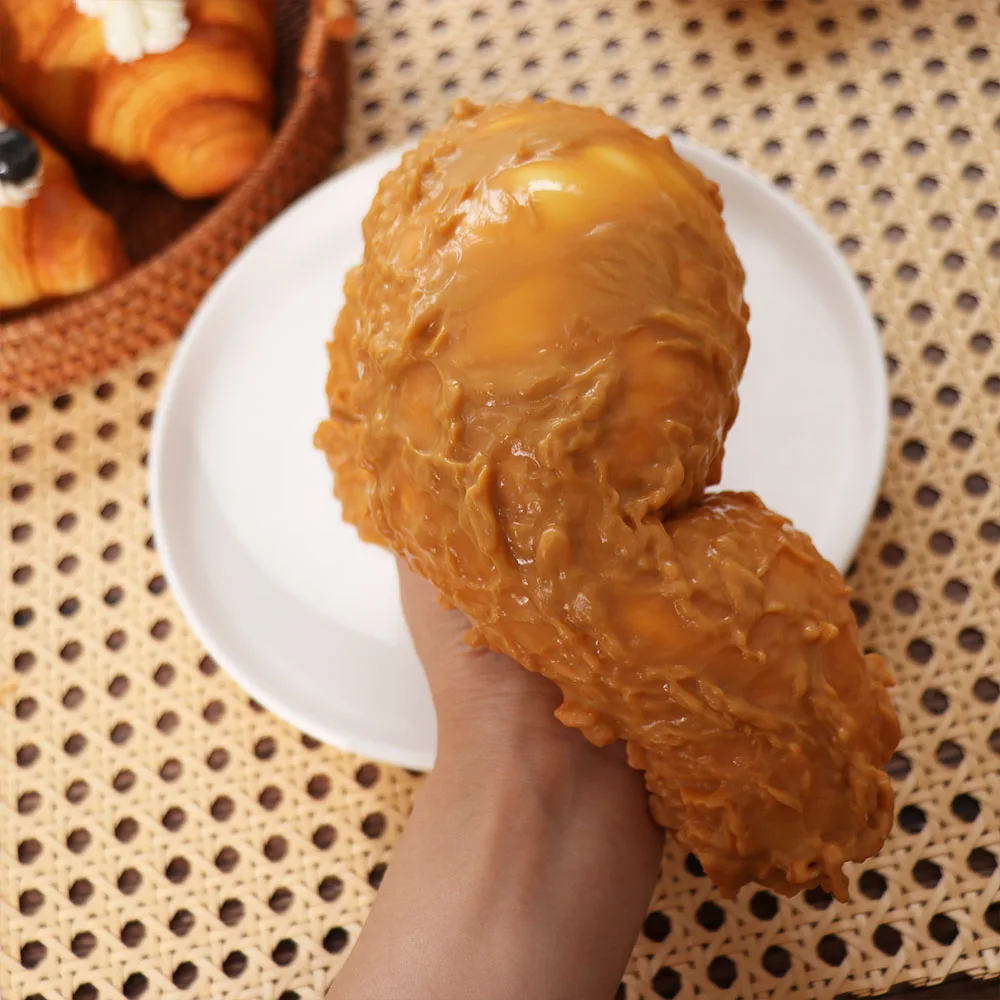 Simulation Fried Chicken Squishy Extra Large Realistic Food Squeeze Slow Rising Desktop Decoration Sensory Fidget Ball