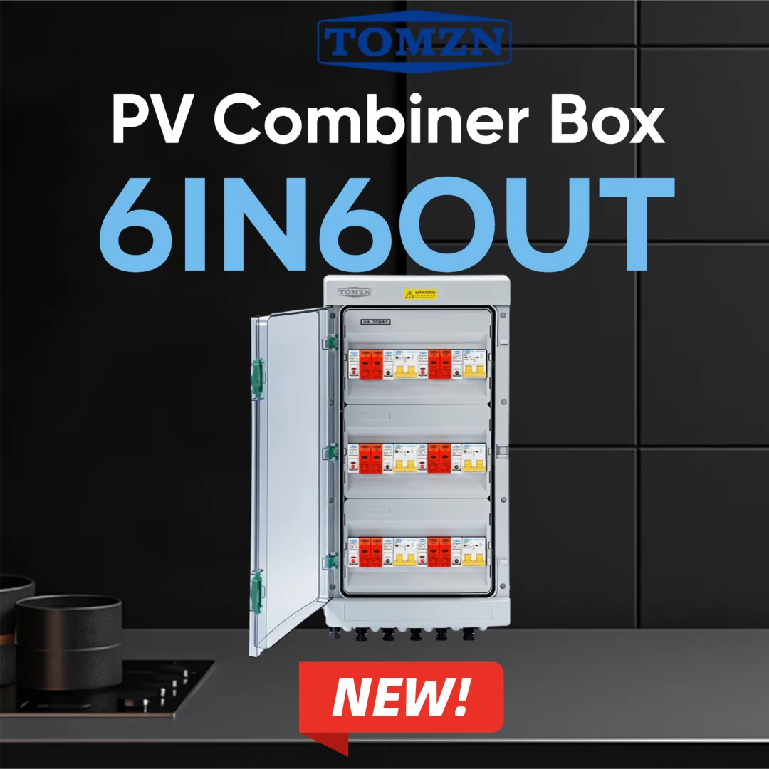 TOMZN Photovoltaik-Combiner-Box HA-36WAY 6 Eingänge 6 Ausgänge Sicherung SPD MCB 600V 16A 20A 25A 32A 40A 50A 63A