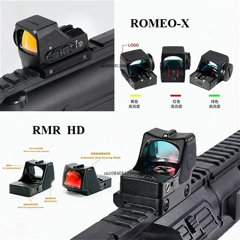 Red Dot Sight ROMEO-X Reflex Optic for GLOCK Pistol Handgun Mini Airsoft Rifle Scope Sight 20mm Picatinny Rail Mount