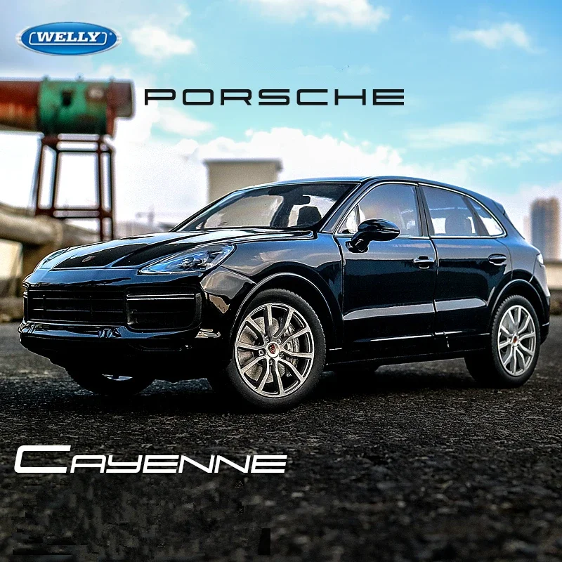 

Модель автомобиля WELLY 1:24 Porsche Cayenne Turbo SUV, Литые металлические внедорожники, модель автомобиля, имитация коллекции, подарки для детей