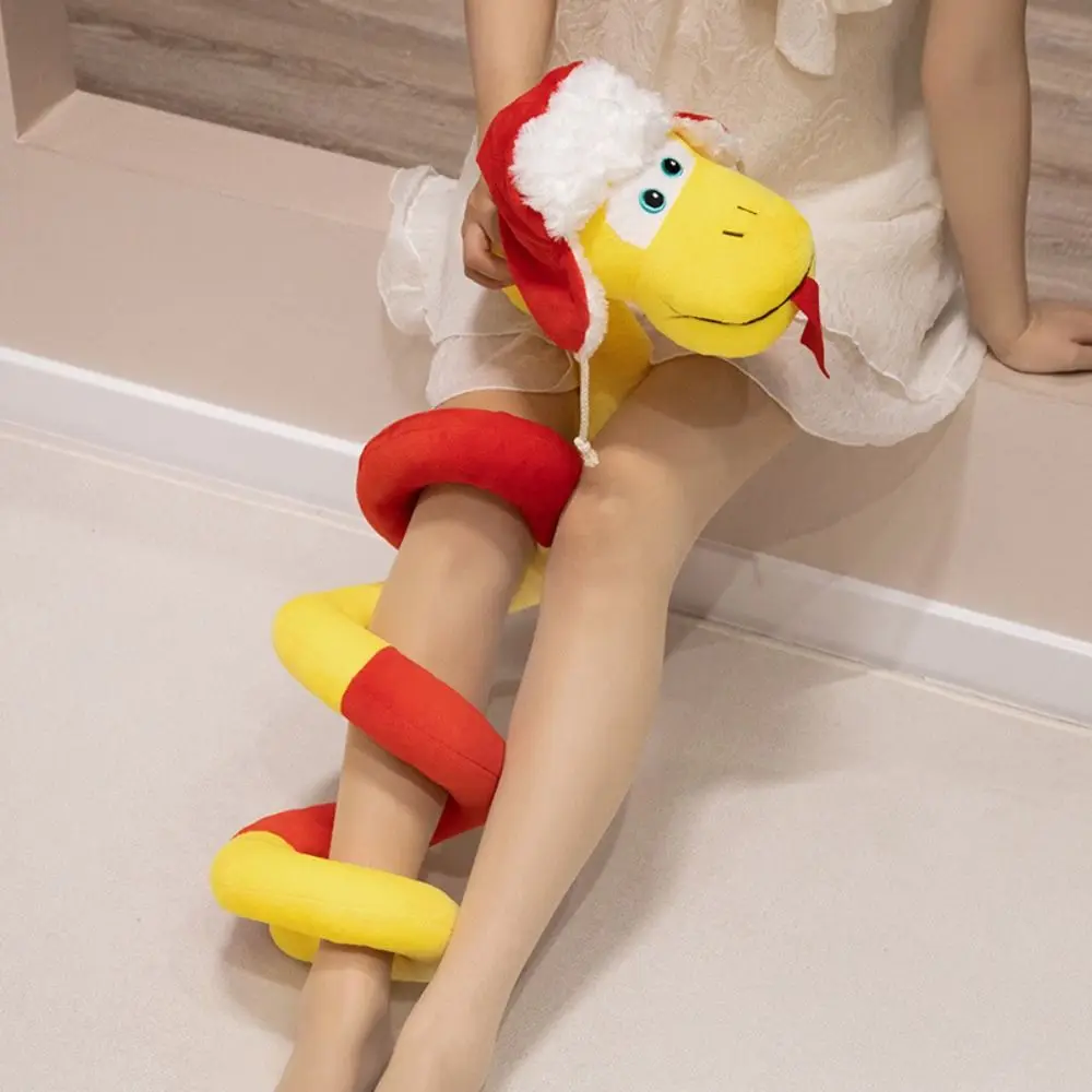 

Funny 150cm Snake Plush Toys Good Wishes PP Cotton Snake Year Mascot Toys Cartoon Blessing 2025 New Year Dolls Home Decor