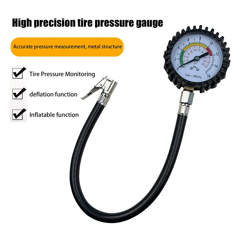 

Multi-function Tire Pressure Monitor Tester Car Motorcycle Tire Pressure Gauge Air Compressor Dial Gauge Inflator Pump Tool