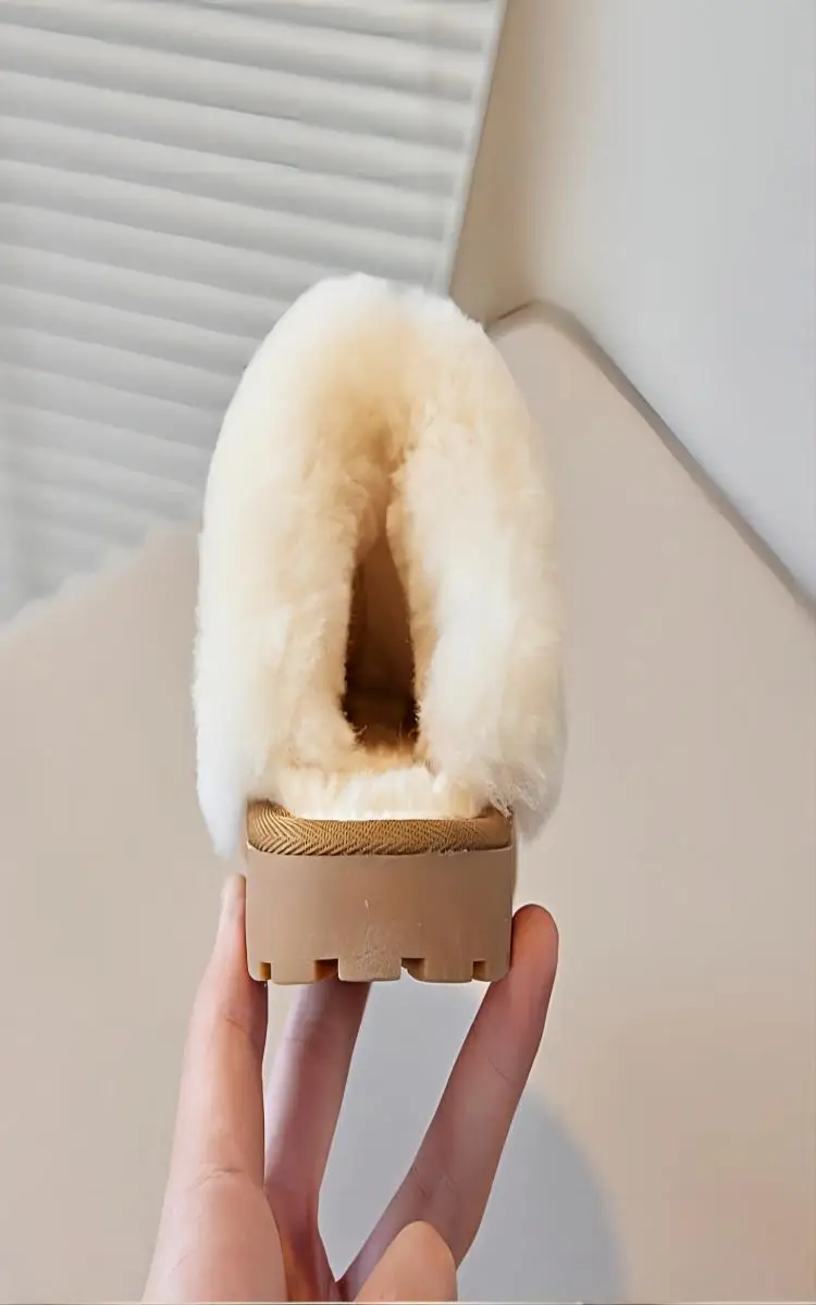 2024 nuove ragazze semplici pantofola fascia elastica moda bambini dita dei piedi avvolto inverno caldo ragazzi bambini scarpe di cotone Casual