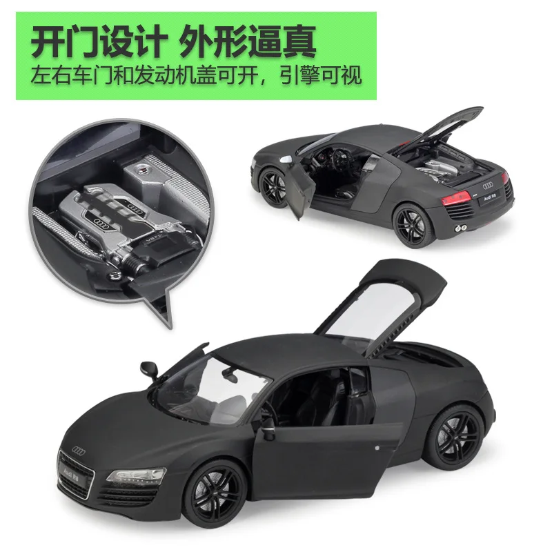 Welly 1:24 Audi R8 Automodel Diecast Gesimuleerde Legering Audi Sportwagen Modellen Volwassen Verzamelbare Ornamenten Decor Jongen Kerstspeelgoed