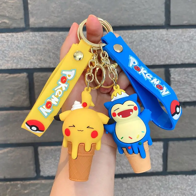 Cartoon Creativity Pikachu Silicone Doll Pendant Car Pendant Snorlax Bulbasaur Cute Fun Couple Knapsack Decoration Small Gift