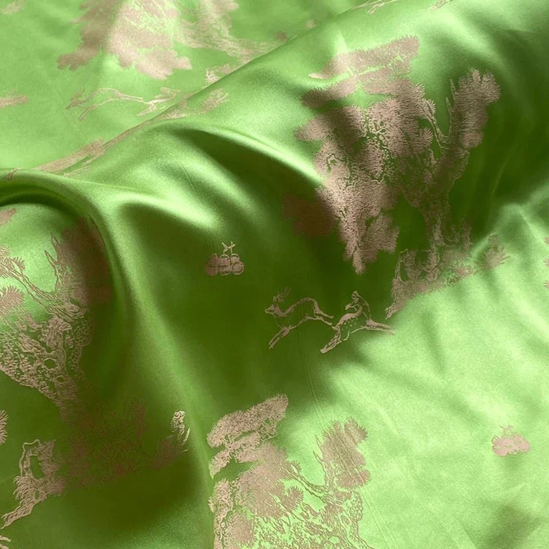 114CM Wide 23MM Jacquard Solid Color Silk Satin Fabric for Spring Summer Shirt Dress Jacket X021