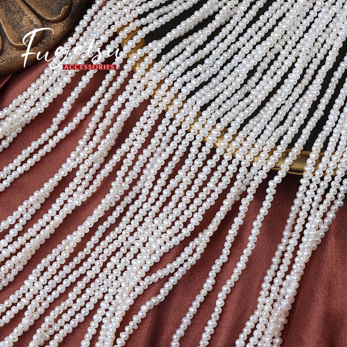 

2-2.5mm Natural Freshwater Pearls Strong Light and Nuclear Free Mini Punch Bead Charms for DIY Women Men Necklace Jewelry Making