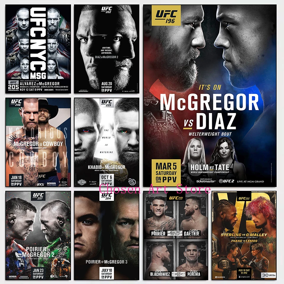 Boxsportler Retro-Match Sportplakat Leinwanddruck Bilder für Wohnzimmer und Schlafzimmer Moderne Wanddekoration Rahmenlos