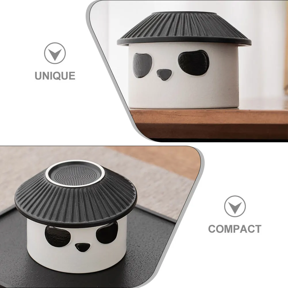 

Ceramic Tea Filter Small Panda Shape Fine Mesh Strainer Portable for Home Office Tea Infuser Ceramic Strainer Fine Mesh Filter