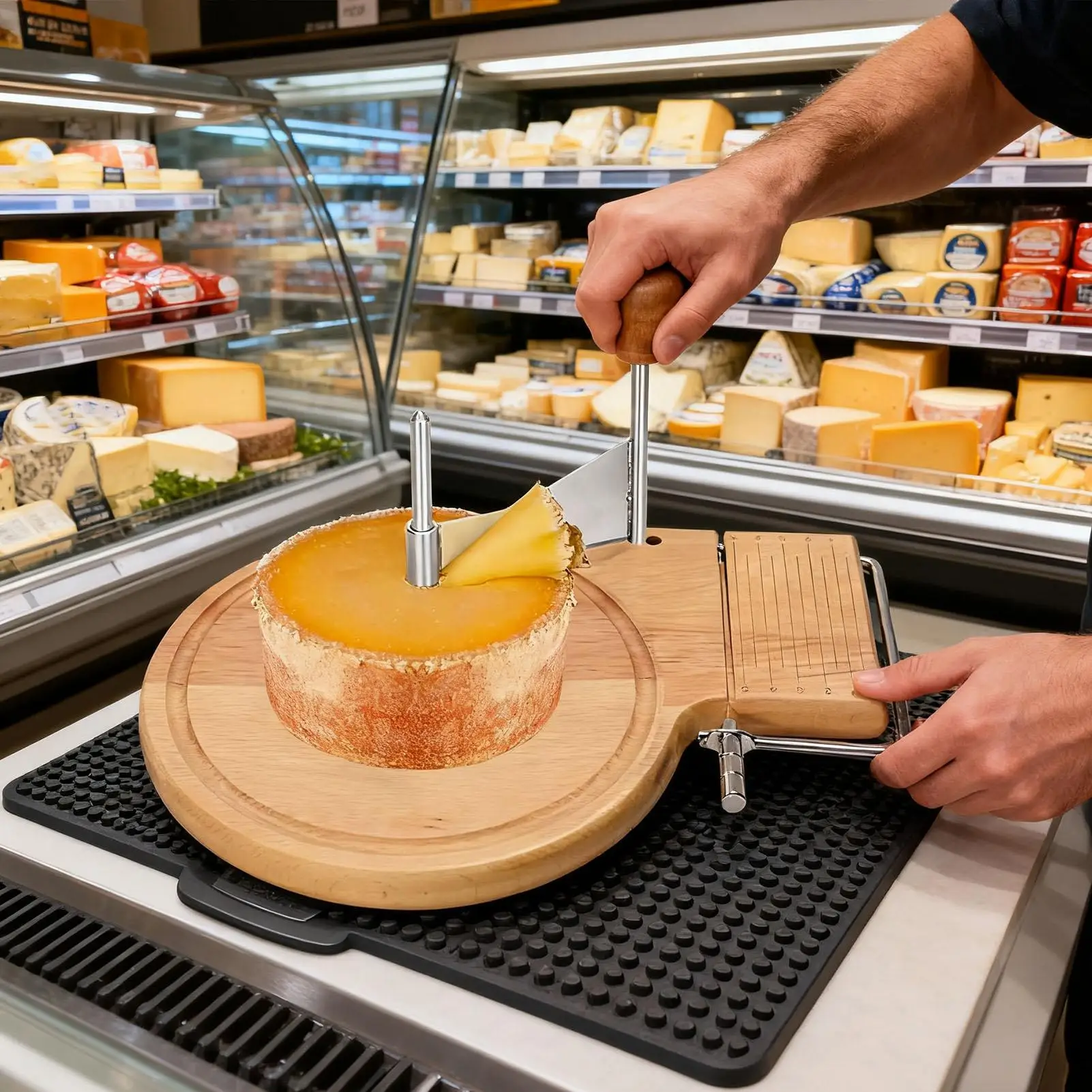 

Щипцы для завивки сыра из бука, нарезка для сыра и резак для сыра, колесо для бритвы на деревянной основе для твердого и мягкого сыра