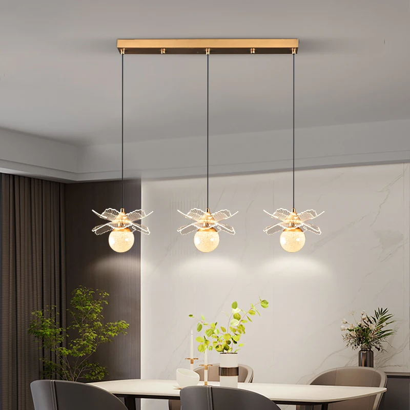 Led Acrylic  1/3Heads Chandelier Lamparas Colgantes Para Techo Lustres Quarto Room Decor Pendant Lights Suspension Luminaire