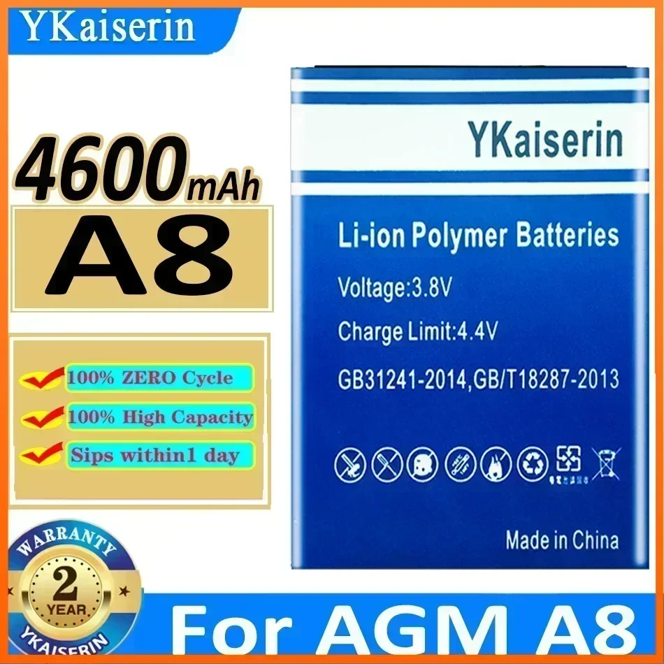 

YKaiserin Battery for AGM A8 A1 Q,4600mAh Back Up Batteries Replacement for AGM A8 SE Smart CellPhone Li-ion Battey Warranty NO