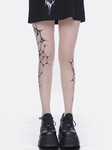 Bodystocking Tights With Pattern Pantyhose Emo Gothic Lolita Stockings for Women Punk Harajuku Theights Fetish Sissy sexxy Shoopy