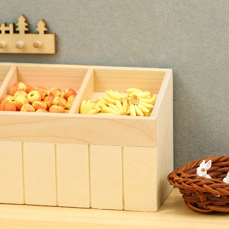 Miniature Unpainted Grocery Display Rack 1/12 บ้านตุ๊กตาอุปกรณ์เสริมสำหรับ Creative Play การปรับแต่งหัตถกรรมชุดโครงการ 15UB