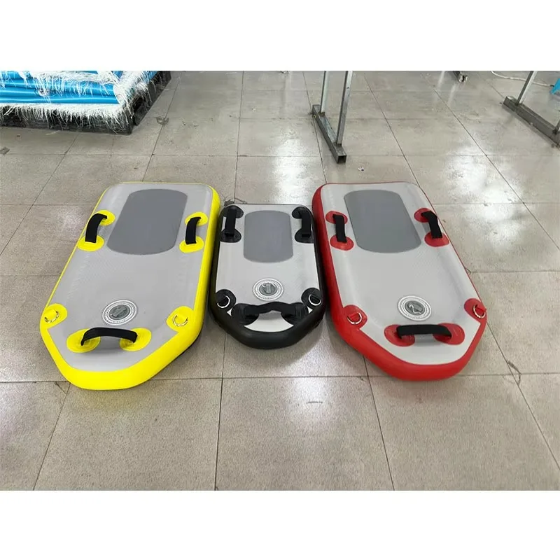 Winter Sports Equipment Inflatable Air Deck Toboggan Ski Board With Sturdy Handles