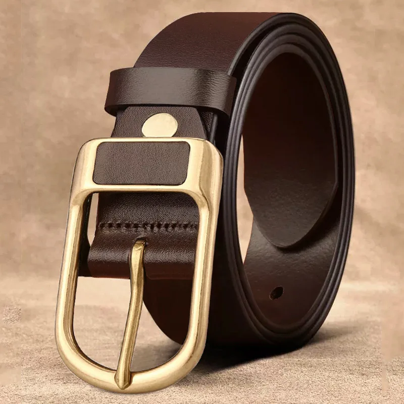 

Variety of Styles Retro Men's Genuine Leather Business Cowhide Belt Men's Middle-aged and Young Men's Pin Buckle Belt