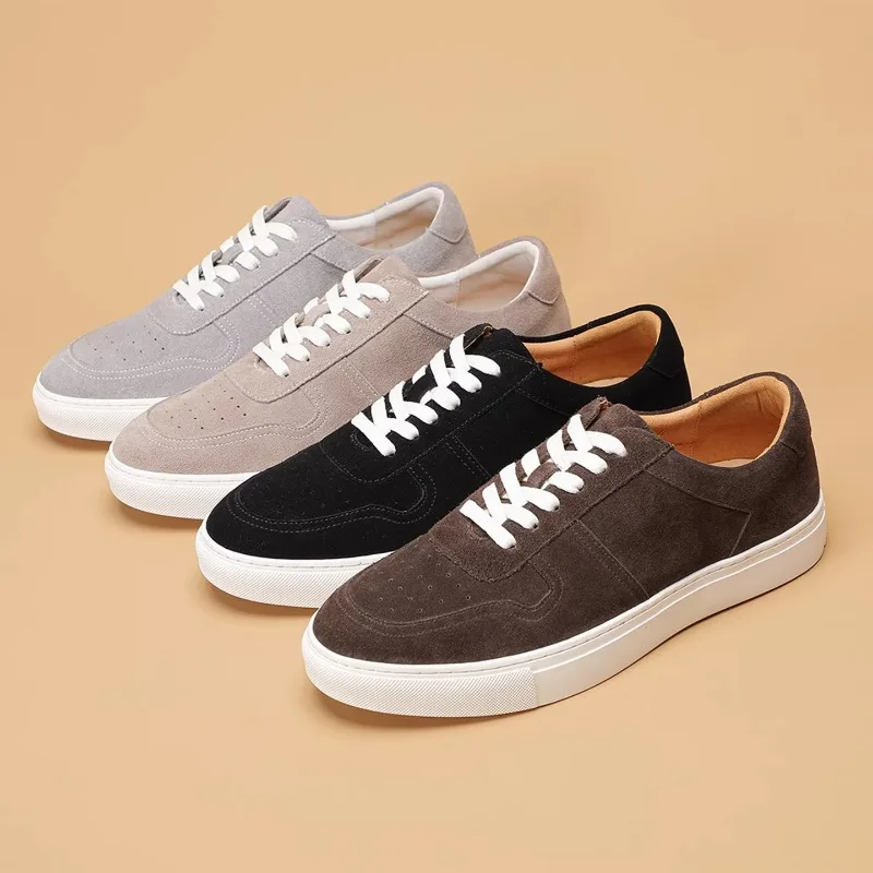 

Designer Luxury Genuine Leather Men Casual Board Shoes Breathable Comfortable Thick Soled Sport Oxfords Male Cow Leather Shoes