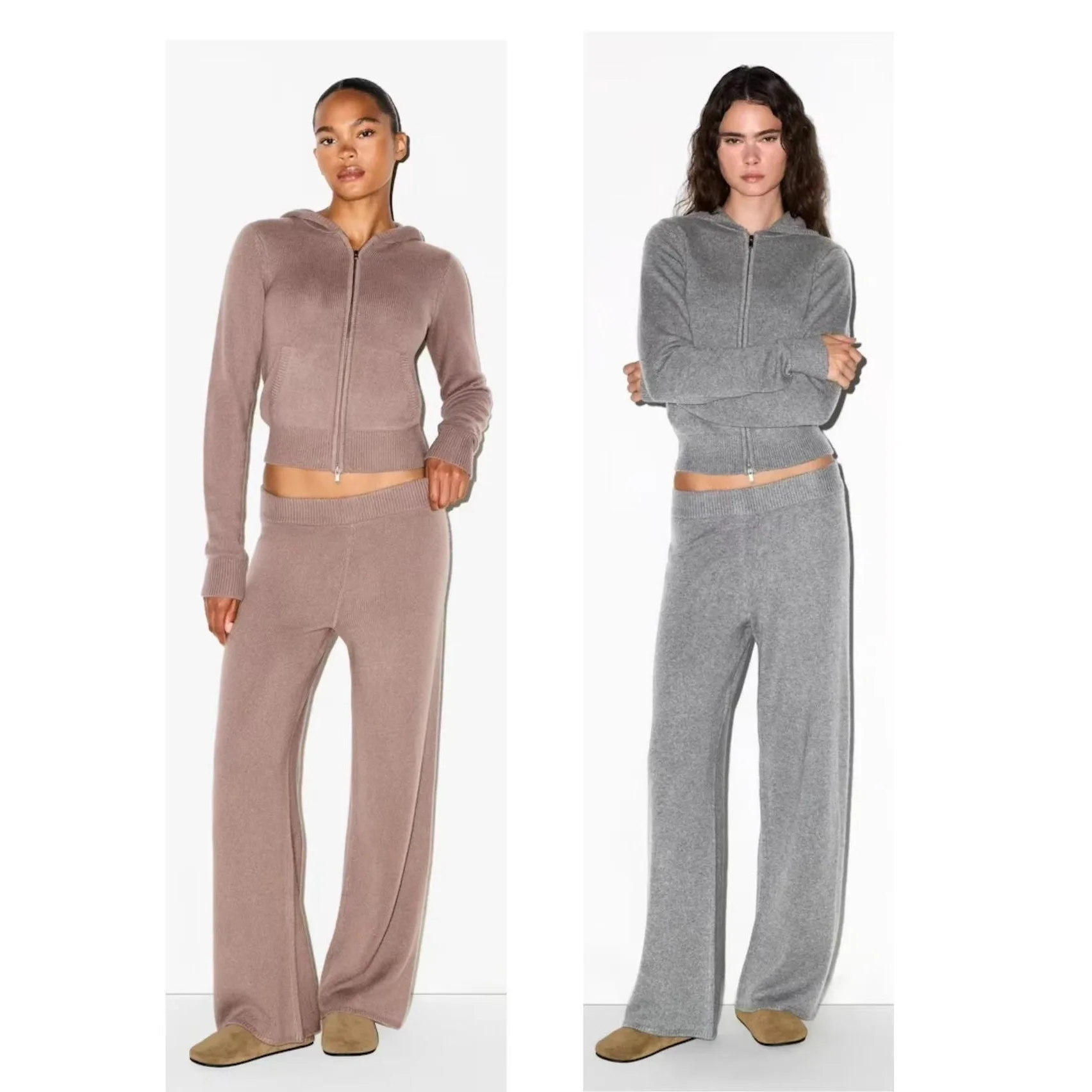 

Осенний новый комплект: корейский повседневный кардиган с капюшоном на двойной молнии, облегающий, удлиненный, для женщин