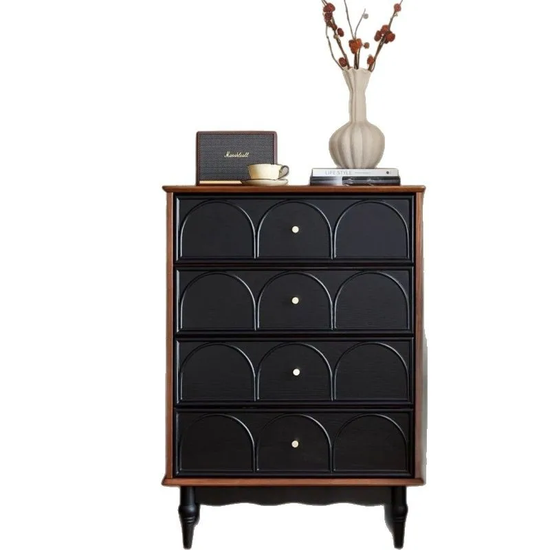 

American retro chest bedside bedroom against the wall drawer cabinet French living room solid wood storage side