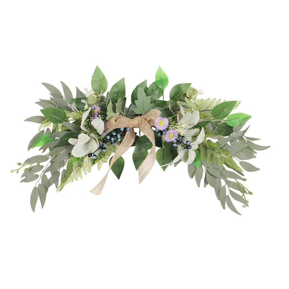 

Artificial Eucalyptus Swag with Charming Daisies for Wedding and Home Decor 21 7 Inches Long Perfect for Doors and Walls