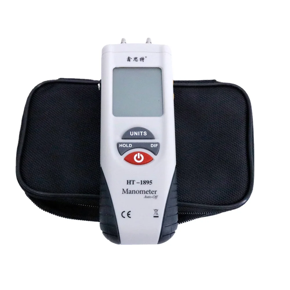 Free Shipping HT-1895 Portable LCD Digital Pressure Differential Gauge Air Pressure Meter HT1895 Digital Manometer