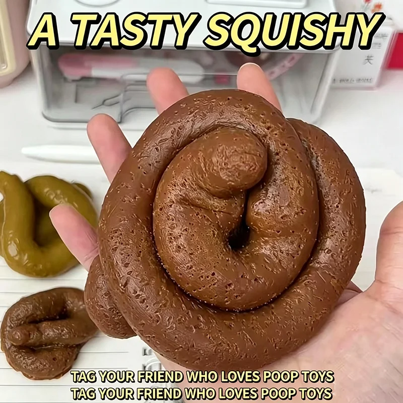 Realistic Poop Squishy Stress Toy Squeeze Fidget Ball Gross Prank Joke Decompression Toy, Novelty Gag Gift for Teens Party Decor
