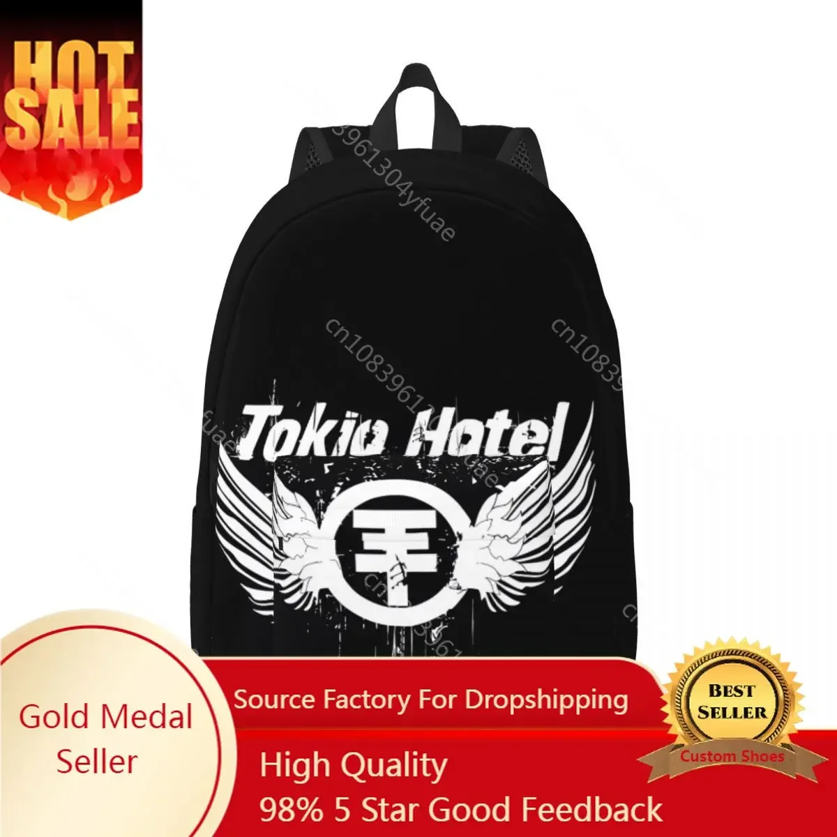 

Tokio Hotel Backpack Unisex Singer Music Rock Soft Backpacks Polyester Pretty High School Bags Hiking High Quality Rucksack