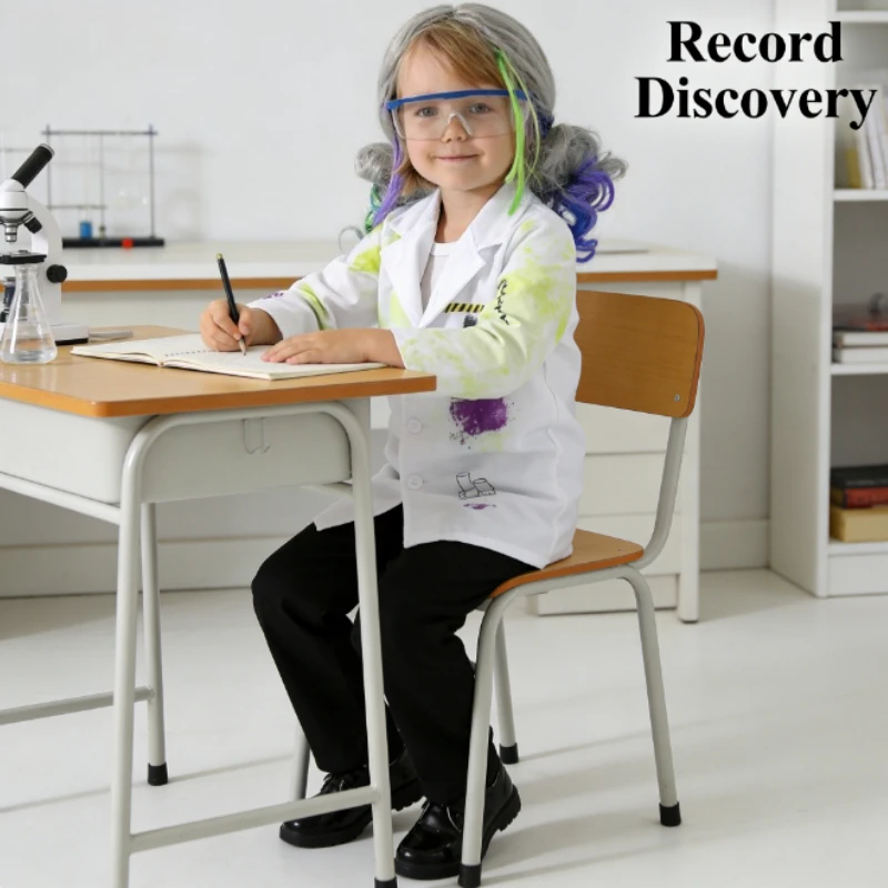 

Костюм «Сумасшедший учёный» для мальчиков и девочек, наряд для ролевых игр в образе безумного профессора для детского сада, вечеринок и сценических выступлений