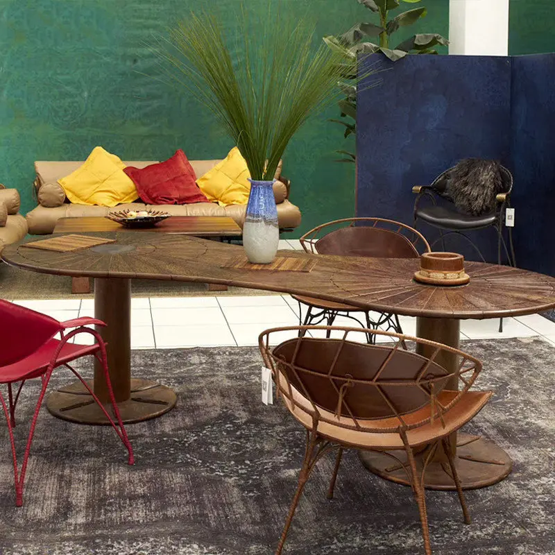 Party Unique Dinner Table Wood Designer Nordic Luxury Living Room Dining Table Kitchen Salon Wooden Mesa De Cocina Furniture