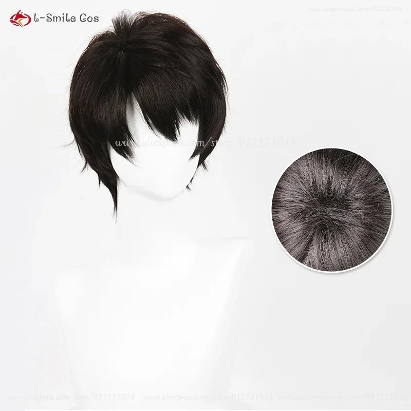 كاندي 20252 أنماط 30 سنتيمتر قصيرة أسود براون شعر مستعار الأخ Caleb أنيمي تأثيري الباروكات مقاومة للحرارة الشعر الاصطناعية + #3