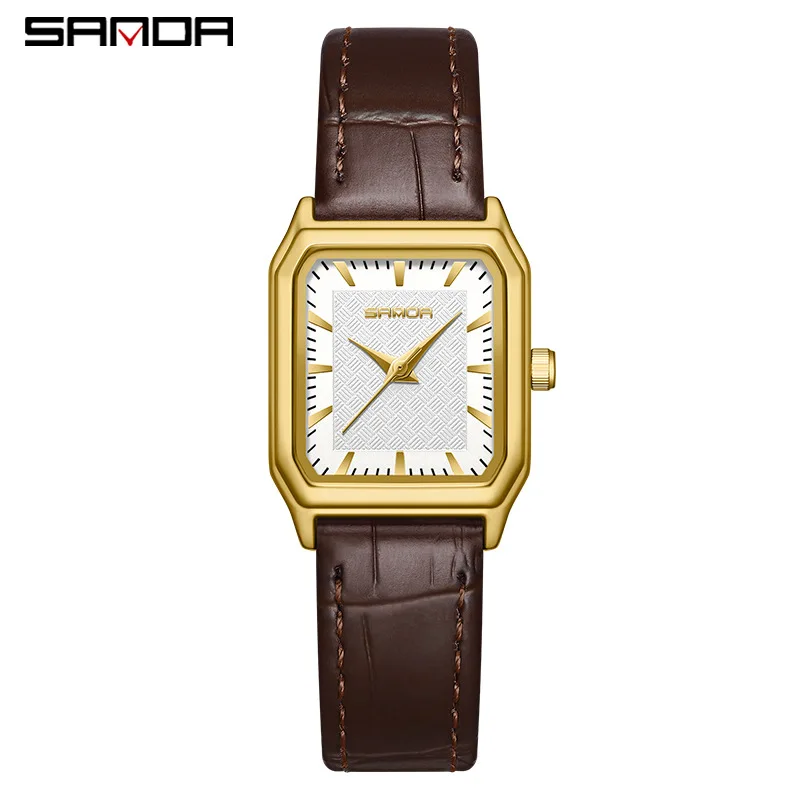 SANDA 1121 Fashionable and Elegant Women's Quartz Watch Waterproof and Premium Leather Strap Business Women's  Watches New Gifts