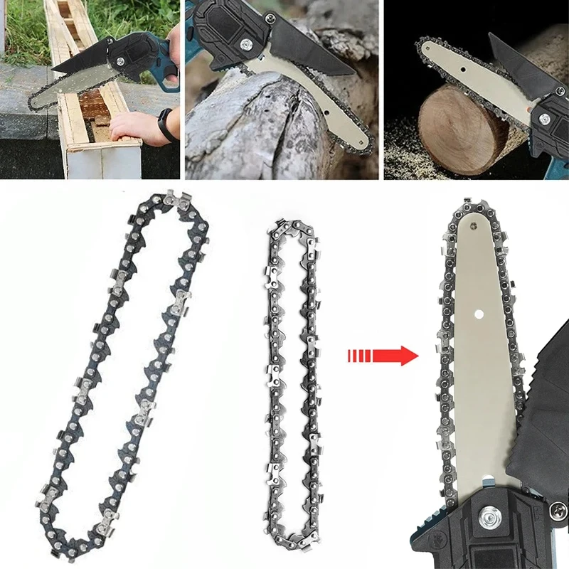 

4/6/8/12/16/дюймовые цепи для бензопилы, деревообработка, обрезка, бензопила общего назначения, 1/4 направляющая для цепи бензопилы, прочные ручные инструменты