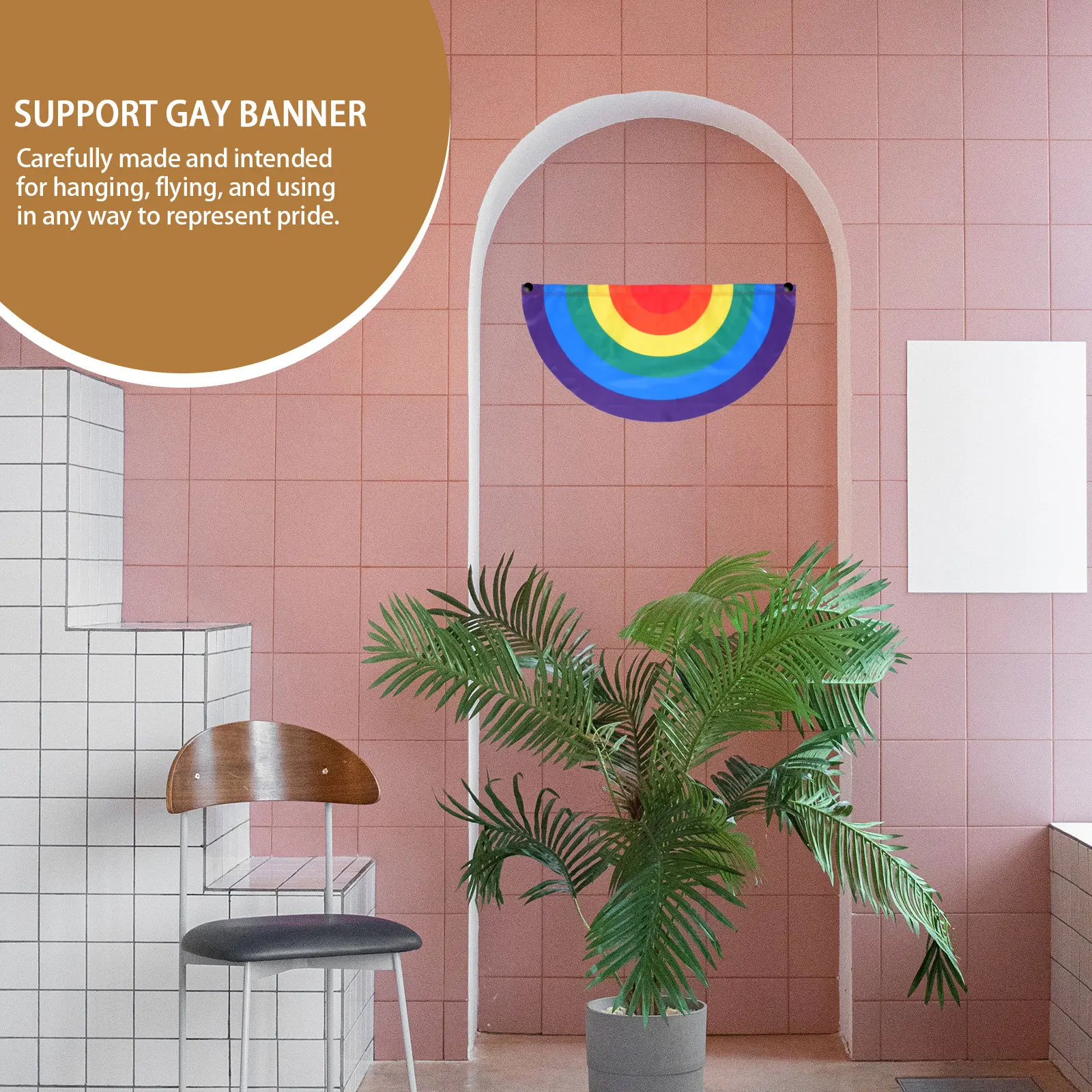 

1Pcs Decorative Hanging Outdoor Banner Pride Support Gay Polyester Flag Celebration Party Garden Lawn Decoration