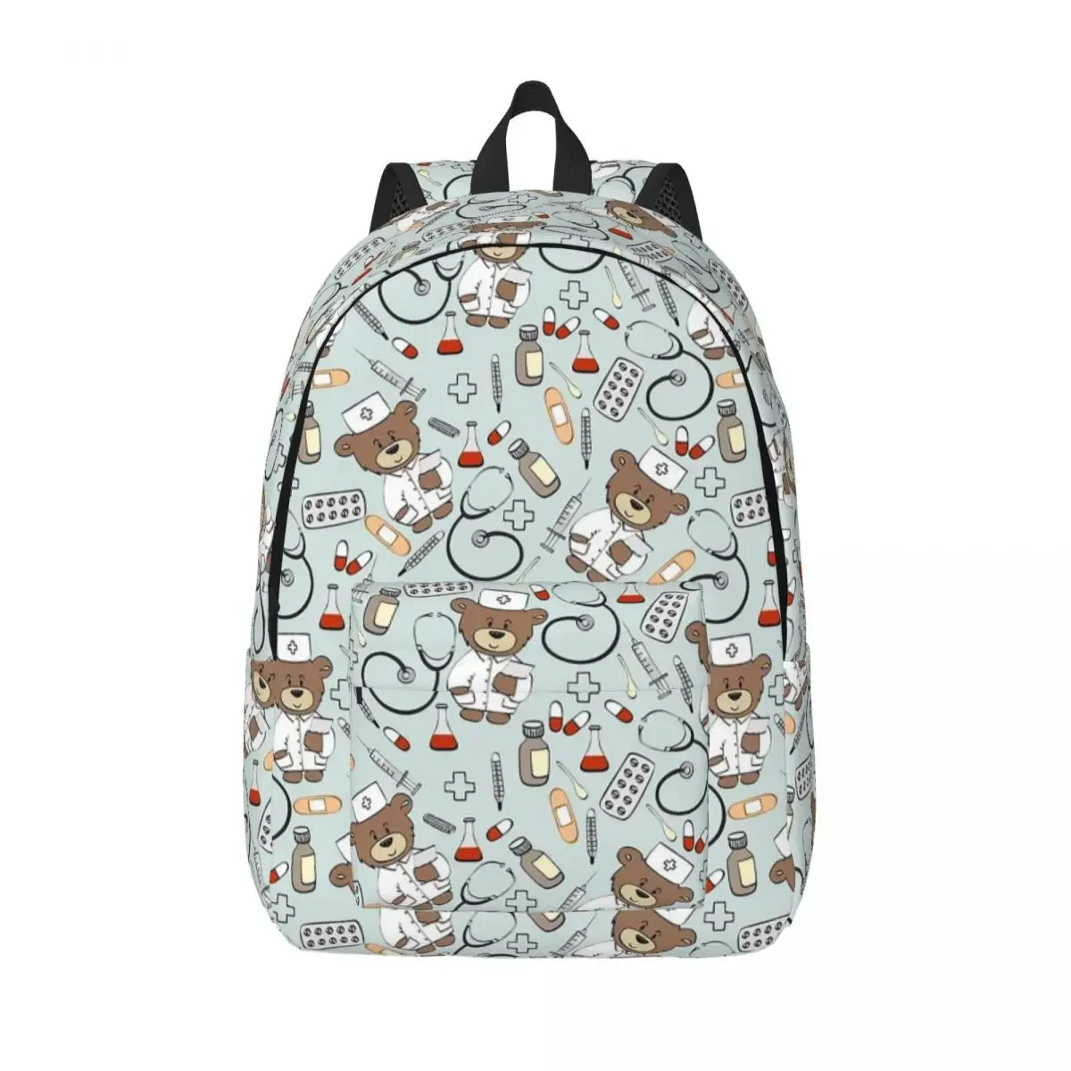 

Холщовые рюкзаки с рисунком медведя для мужчин и женщин, водонепроницаемые школьные сумки для ухода за здоровьем и медведем, сумки для книг с принтом