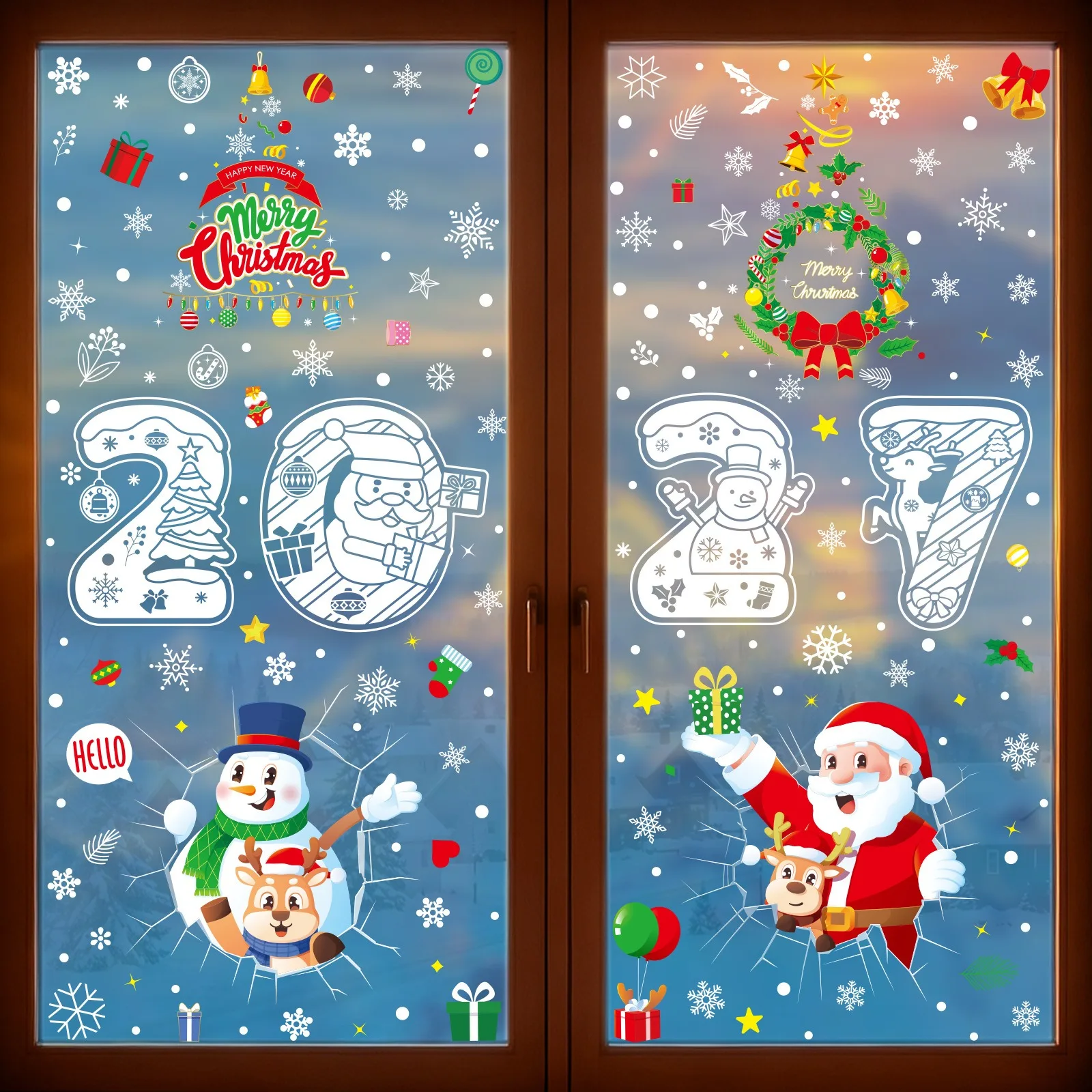New Creative Christmas Window  - Snowflake Window Decal ulasan dan harga