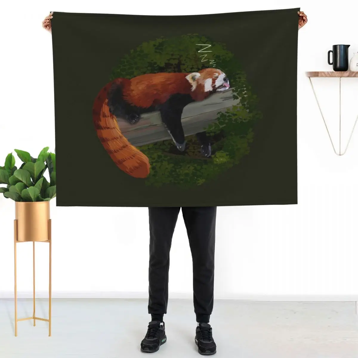 

Sleepy Red Panda Throw Blanket Luxurious Soft Fuzzy Blanket for Sofa Bed