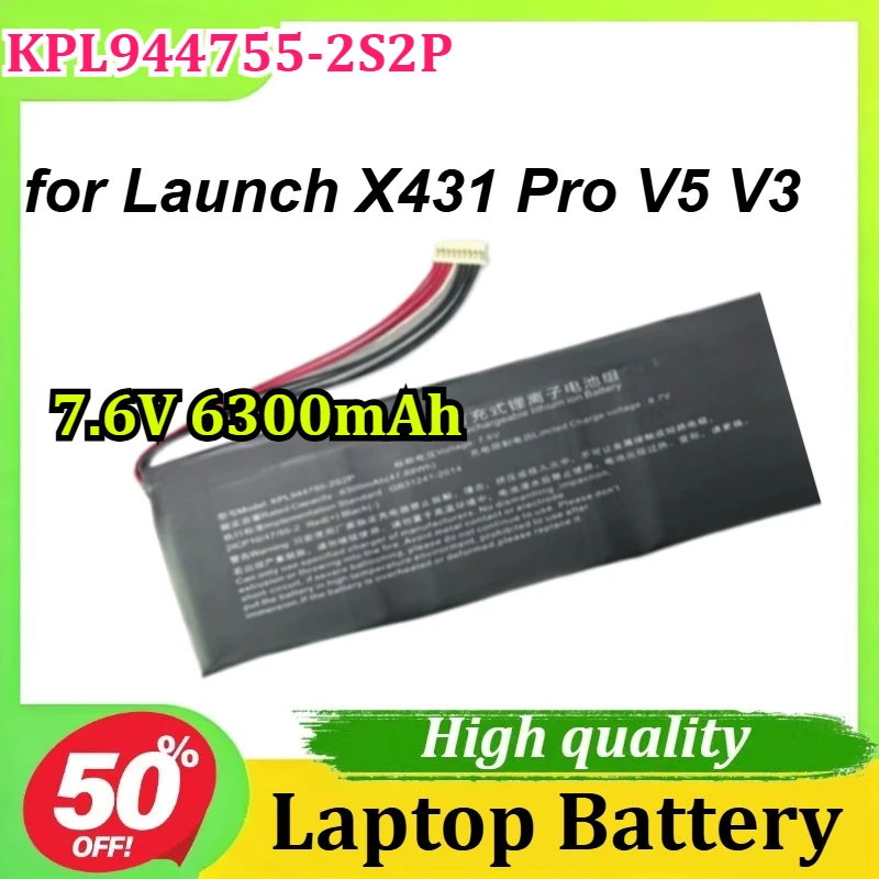 

New KPL944755-2S2P Battery 7.6V 6300mAh for Launch X431 Pro V5 V3 Diagnostic Apparatus Laptop Battery