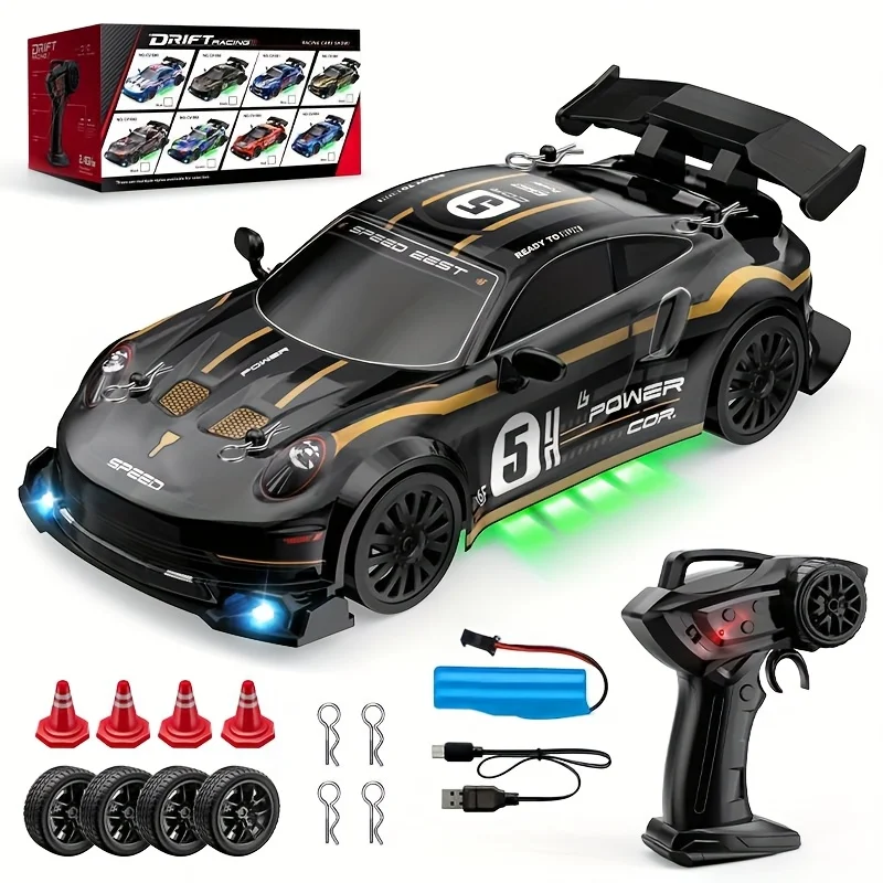 

Remote-controlled car, high and low speed switching, colorful light effect, change direction, a gift for children