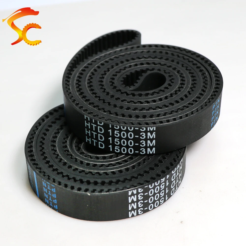 5PCS HTD 3M rubber transmission belt 1374 1500 1530 3M width 10mm teeth 458T 500T 510T Length 1500mm HTD3M belt HTD1500-3M