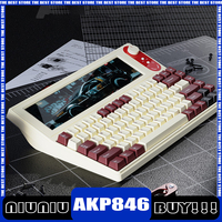 AJAZZ AKP846 Mechanical Keyboard Hot Swap Wired 10.1 Inch Screen 84 Keys Gaming Keyboards Gasket Metal Knob Pc Laptops Gifts