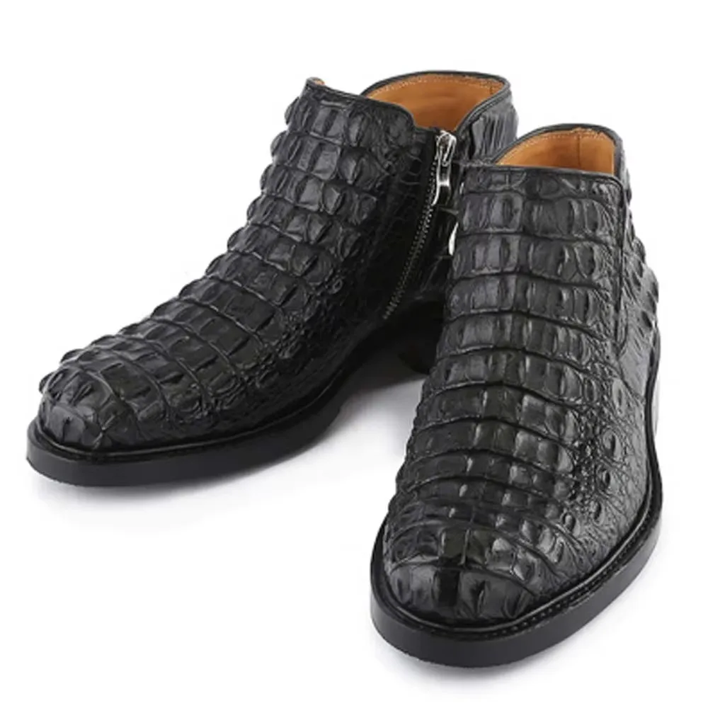 eyugaoduannanxie crocodile Men shoes men boots